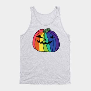 Big Rainbow Halloween Horror Pumpkin Tank Top